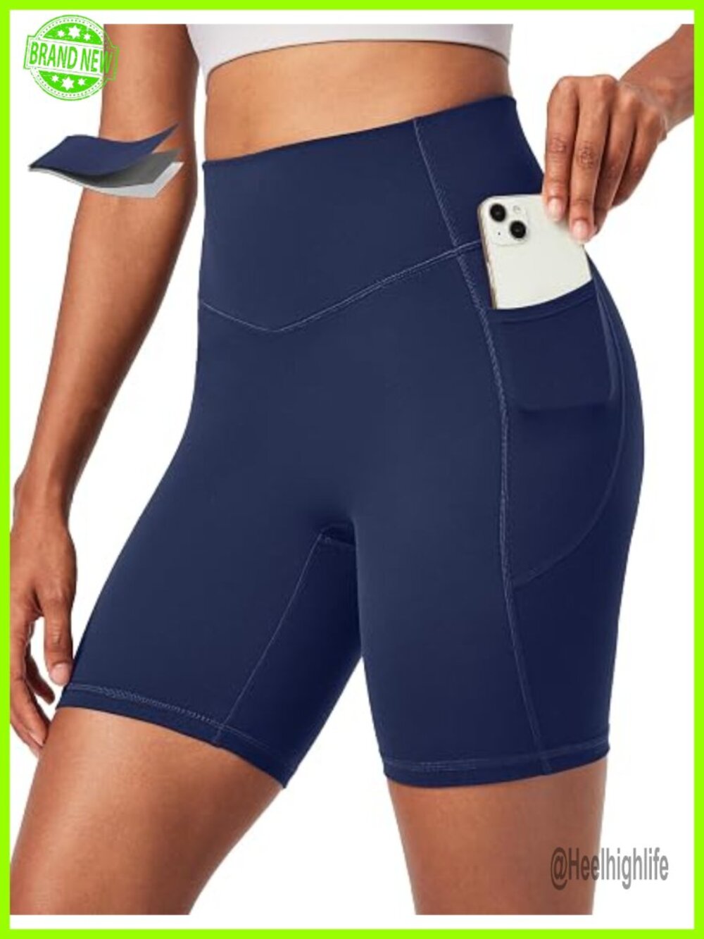 Tummy Control Compression 6" Biker Shorts With Pockets